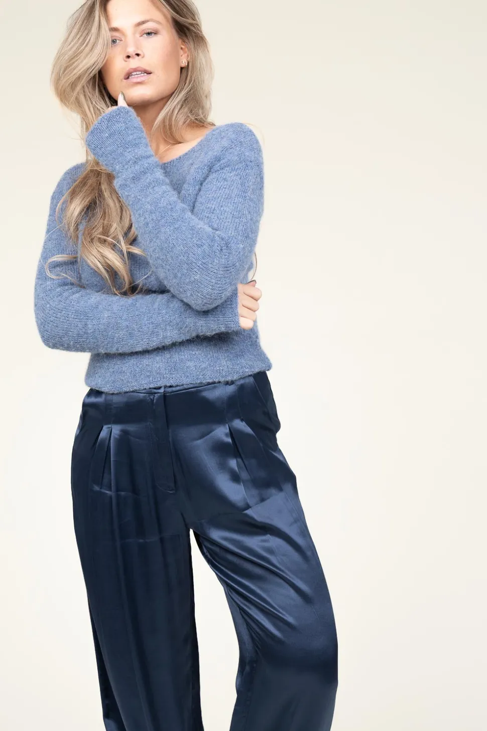Soft Wool Mix Sweater East | Blue... | American Vintage | Little Soho