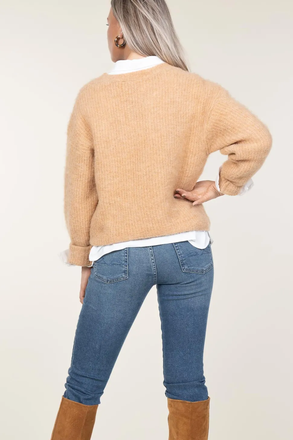 Soft Wool Mix Sweater East | Camel... | American Vintage | Little Soho