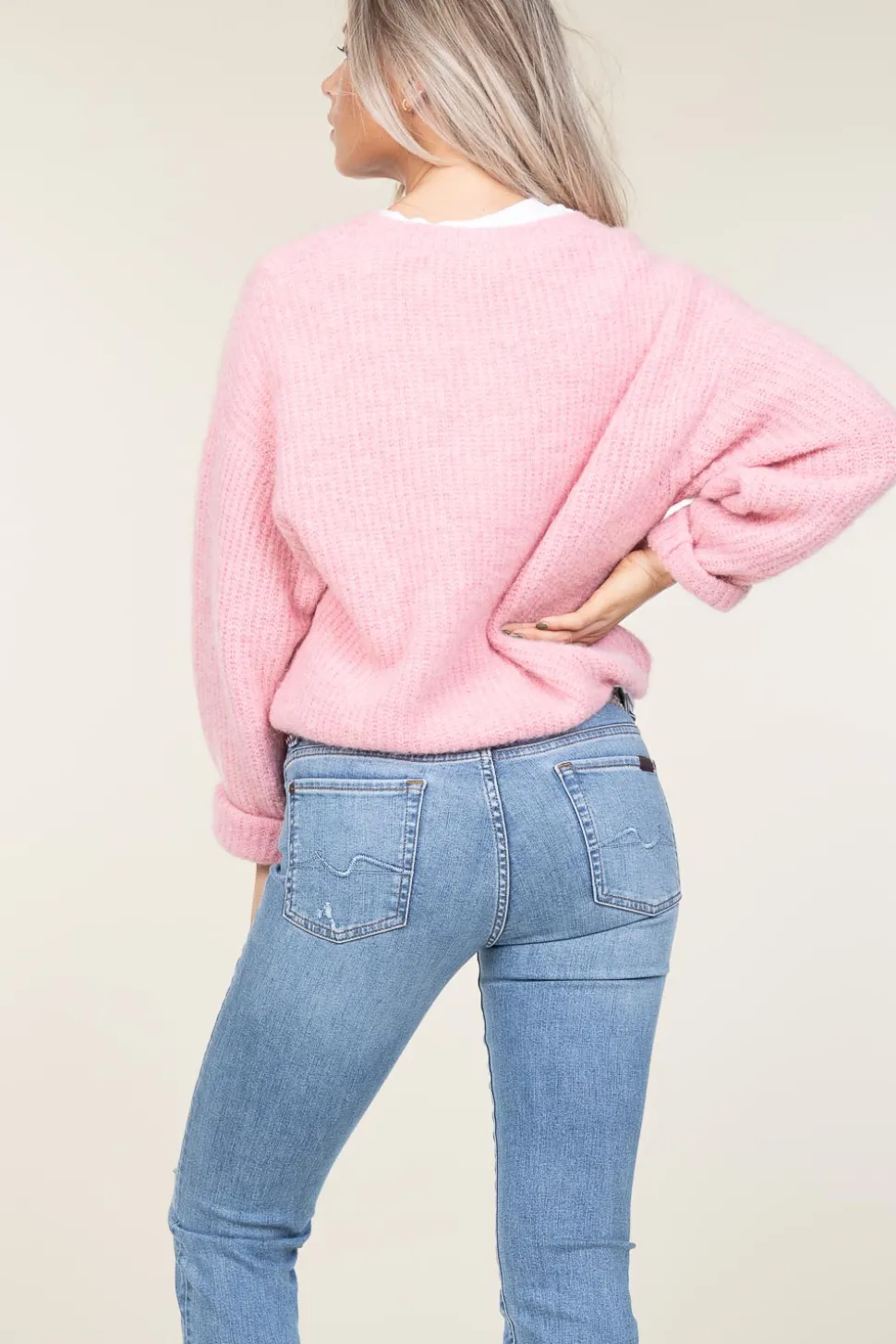 Soft Wool Mix Sweater East | Pink... | American Vintage | Little Soho