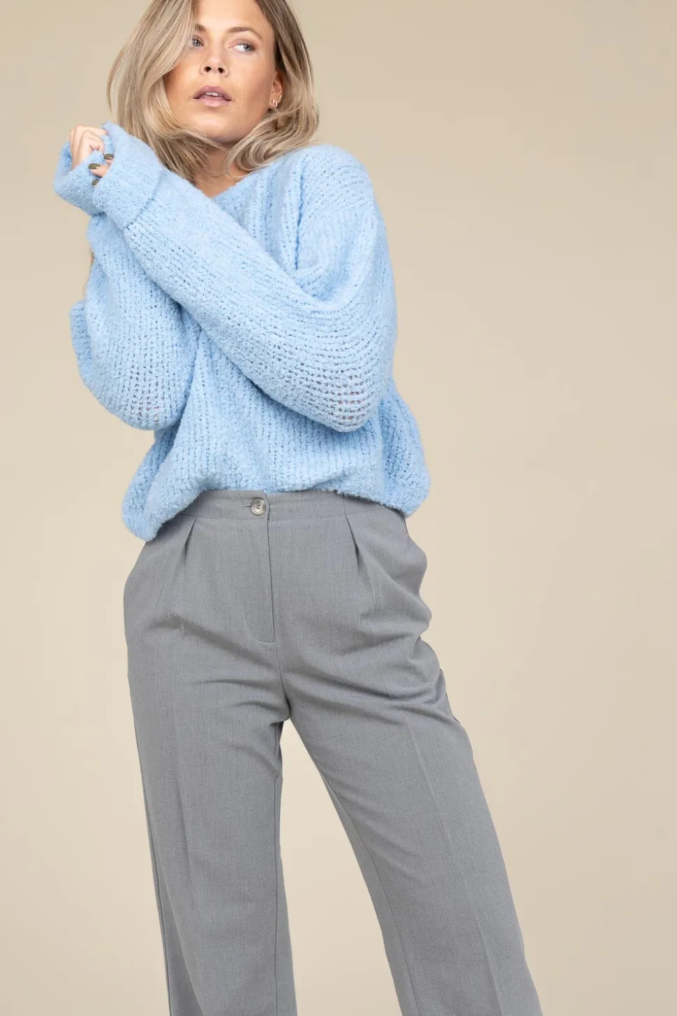 Soft Wool Mix Sweater Zolly | Blue... | American Vintage | Little Soho