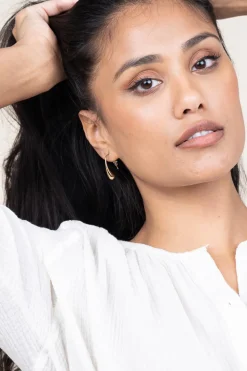 Stainless Steel Gold Plated Earrings Melt | Gold... | Bandhu | Little Soho