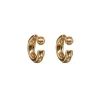 Stainless Steel Gold Plated Earrings Hoop Dot | Gold... | Bandhu | Little Soho