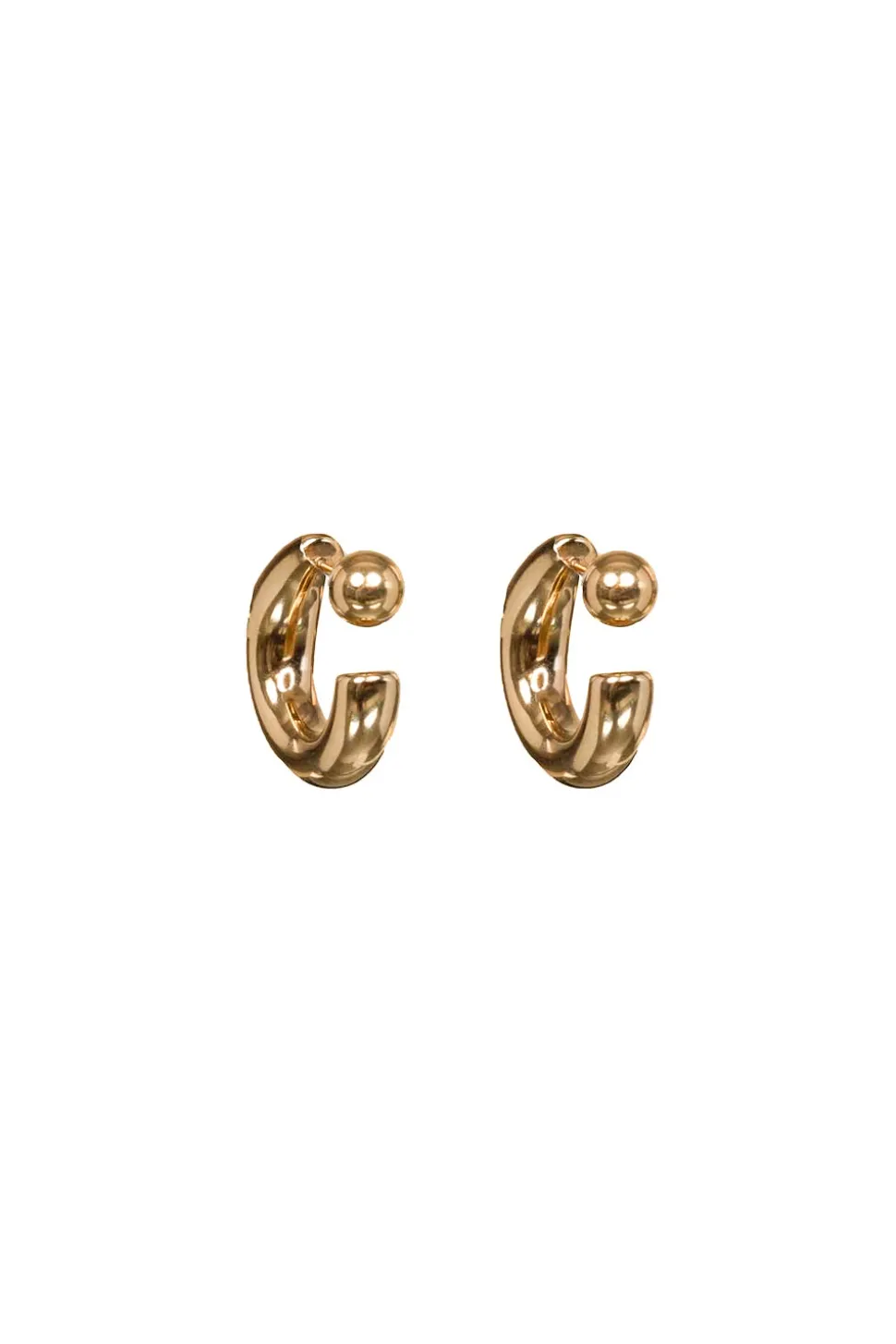 Stainless Steel Gold Plated Earrings Hoop Dot | Gold... | Bandhu | Little Soho