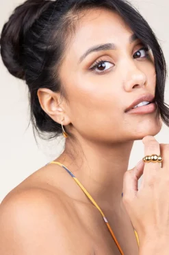 Stainless Steel Gold Plated Ring Dot | Gold... | Bandhu | Little Soho