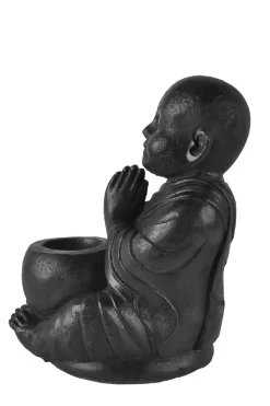 Stone Buddha Candle Holder Ray | Black... | Little Soho Living | Little Soho