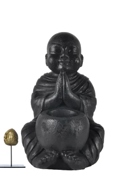 Stone Buddha Candle Holder Ray | Black... | Little Soho Living | Little Soho