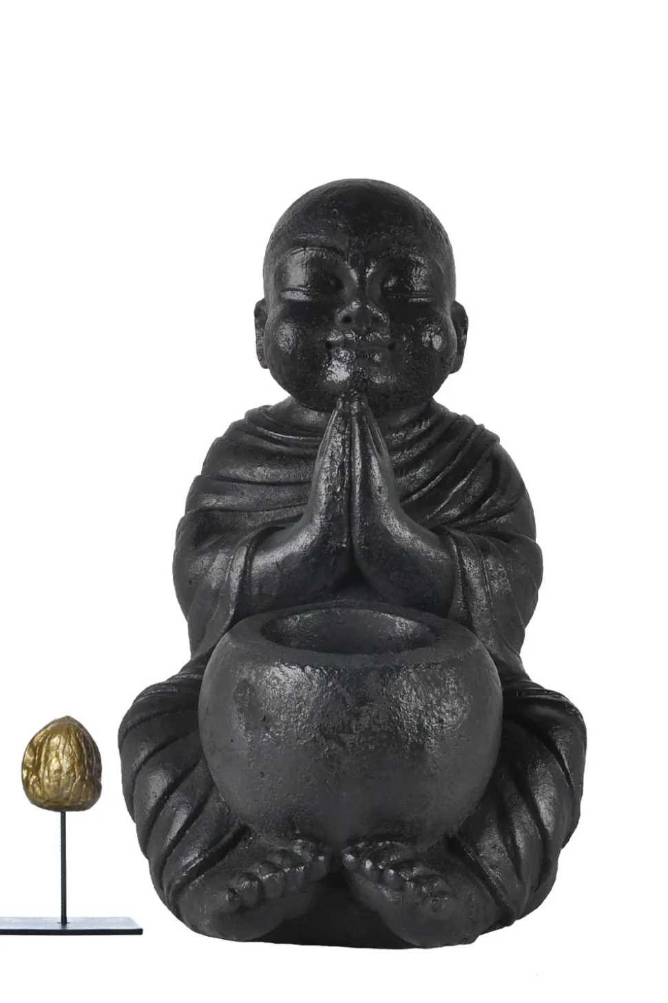 Stone Buddha Candle Holder Ray | Black... | Little Soho Living | Little Soho