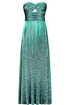 Strapless Maxi Dress With Lurex Frederique | Green... | Ibana | Little Soho