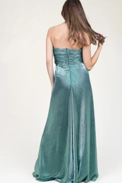 Strapless Maxi Dress With Lurex Frederique | Green... | Ibana | Little Soho