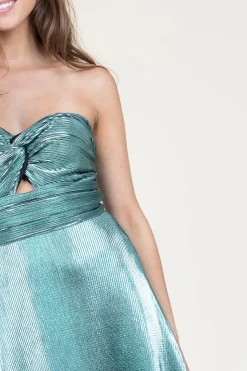 Strapless Maxi Dress With Lurex Frederique | Green... | Ibana | Little Soho