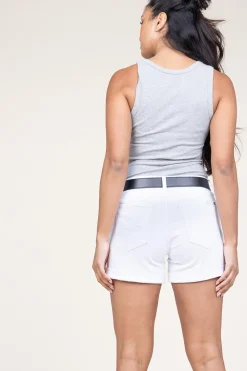 Stretch Denim Short Roll | White... | 7 For All Mankind | Little Soho