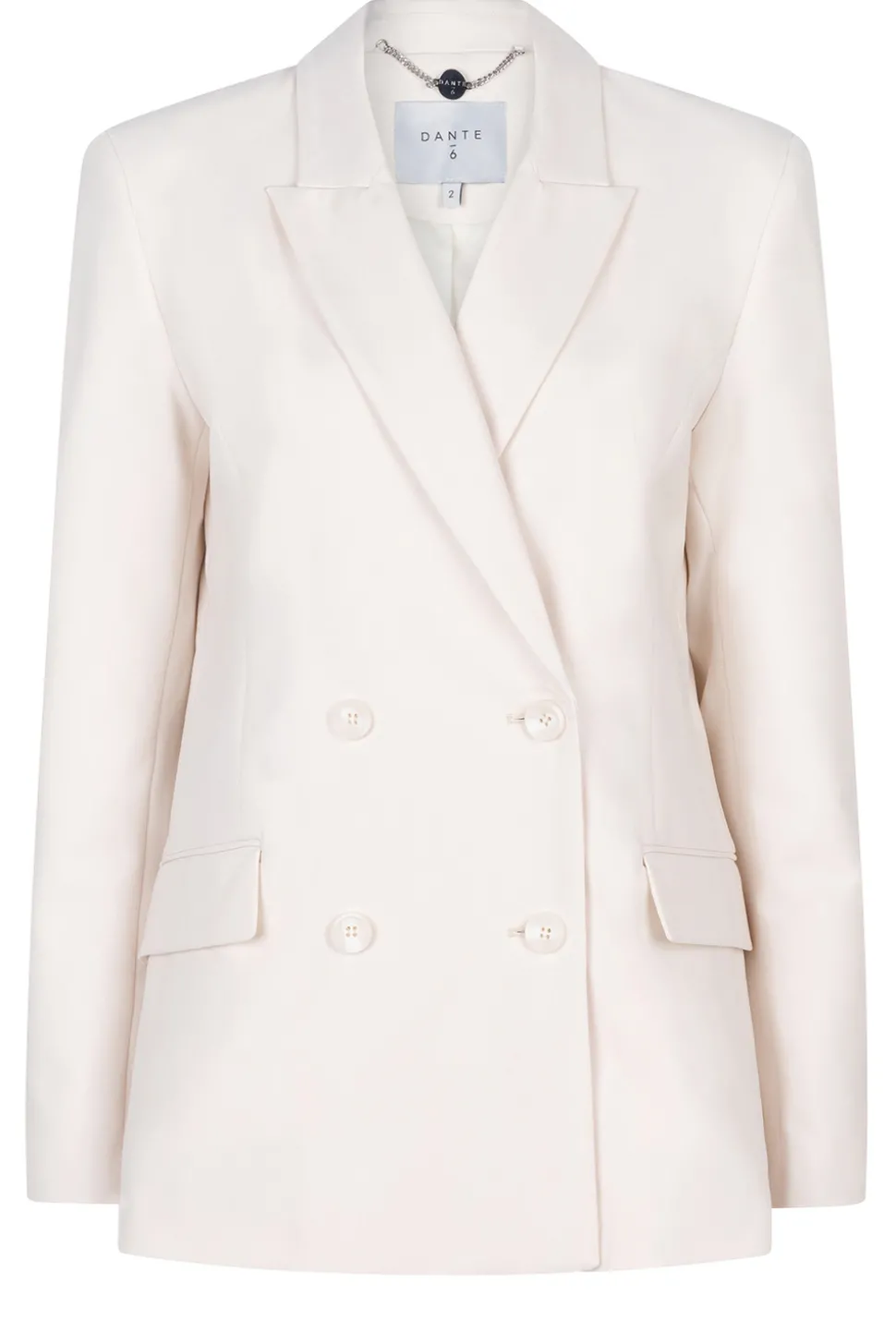 Stretch Double Breasted Blazer Odille | Natural... | Dante 6 | Little Soho
