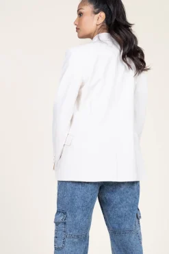 Stretch Double Breasted Blazer Odille | Natural... | Dante 6 | Little Soho