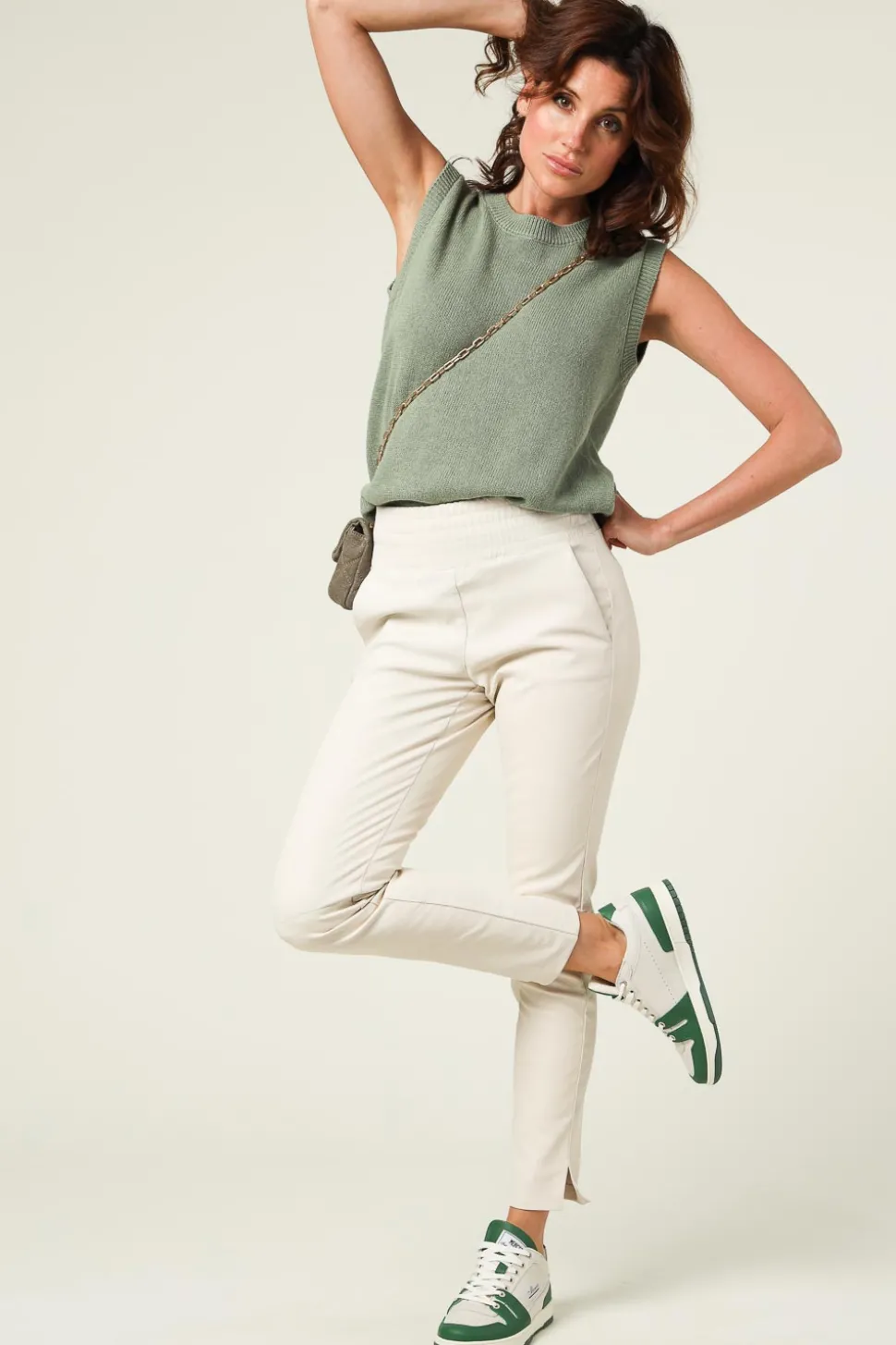 Stretch Leather Pants Colette | White... | Ibana | Little Soho