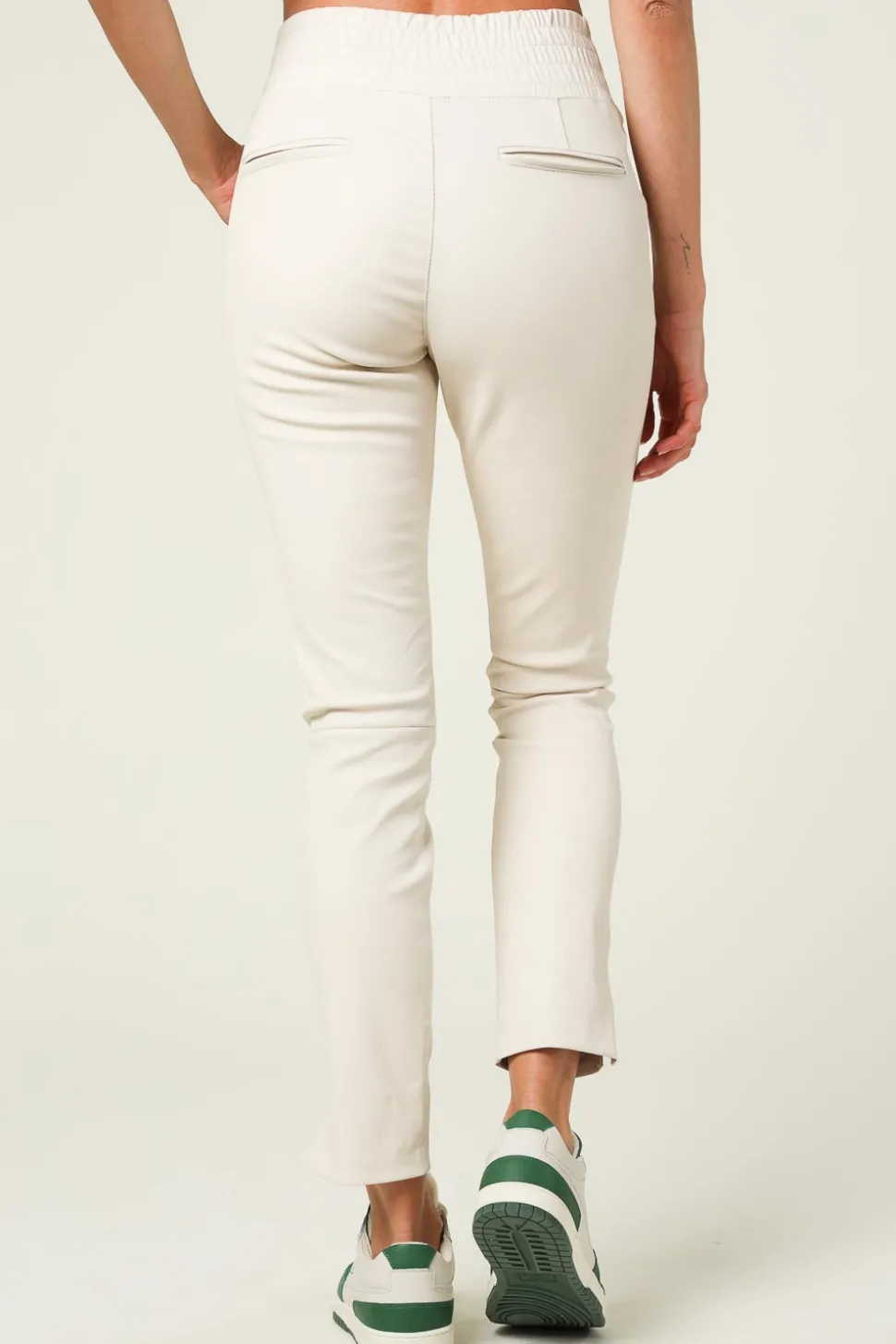 Stretch Leather Pants Colette | White... | Ibana | Little Soho