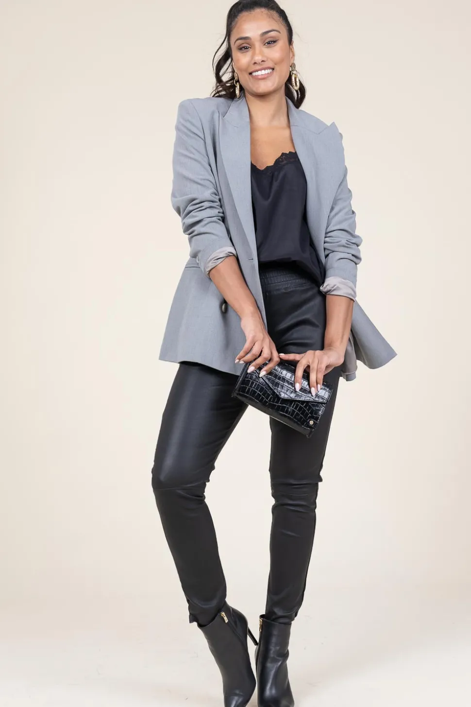 Stretch Leather Pants Colette | Black... | Ibana | Little Soho