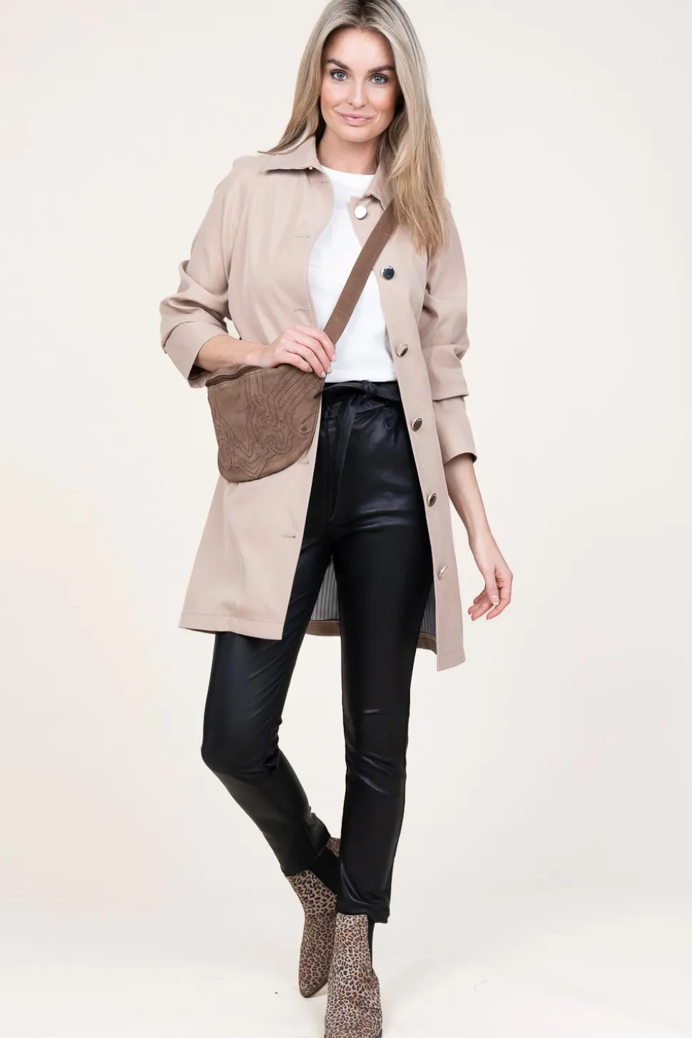 Stretch Leather Paperbag Paula | Black... | Ibana | Little Soho