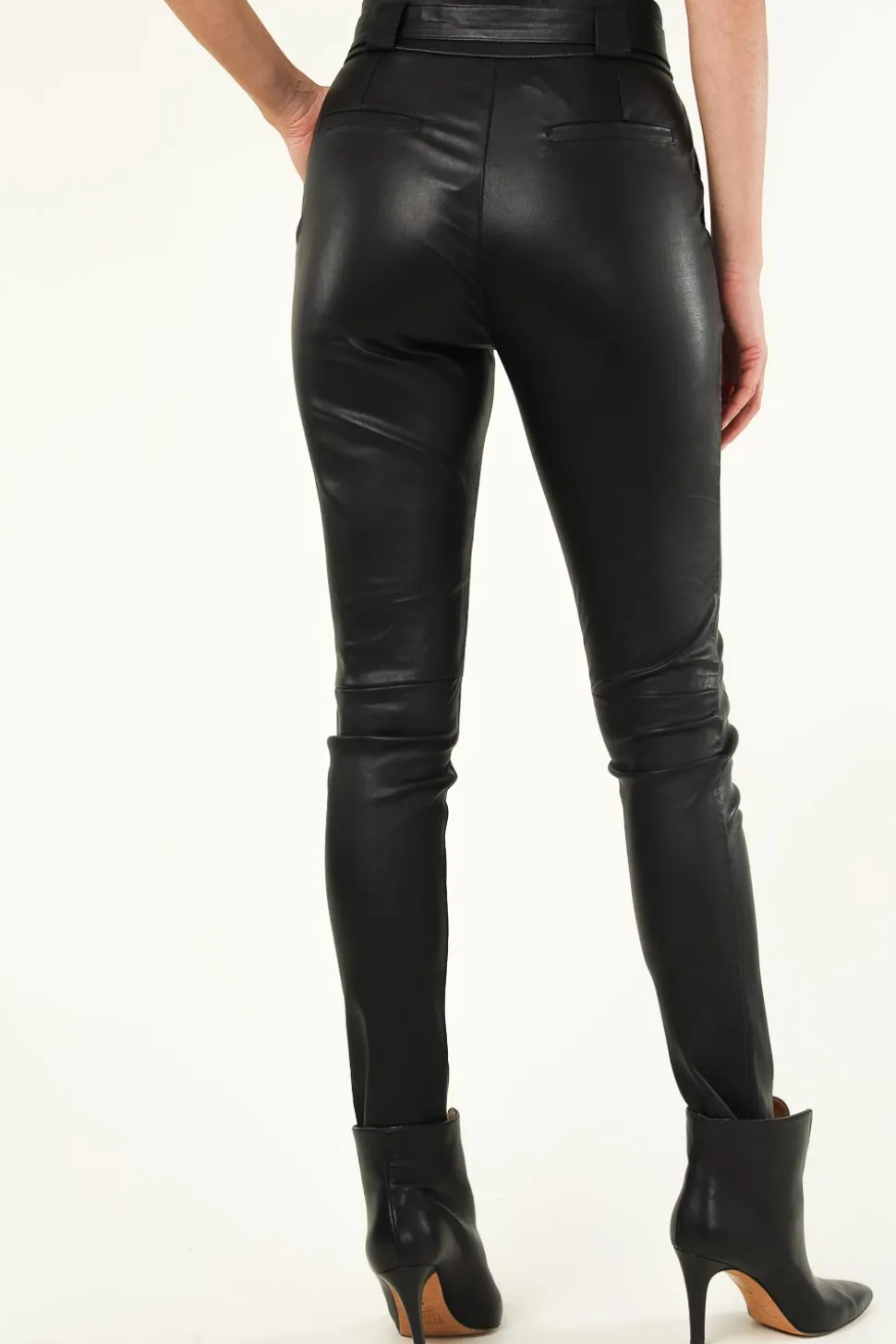 Stretch Leather Paperbag Paula | Black... | Ibana | Little Soho