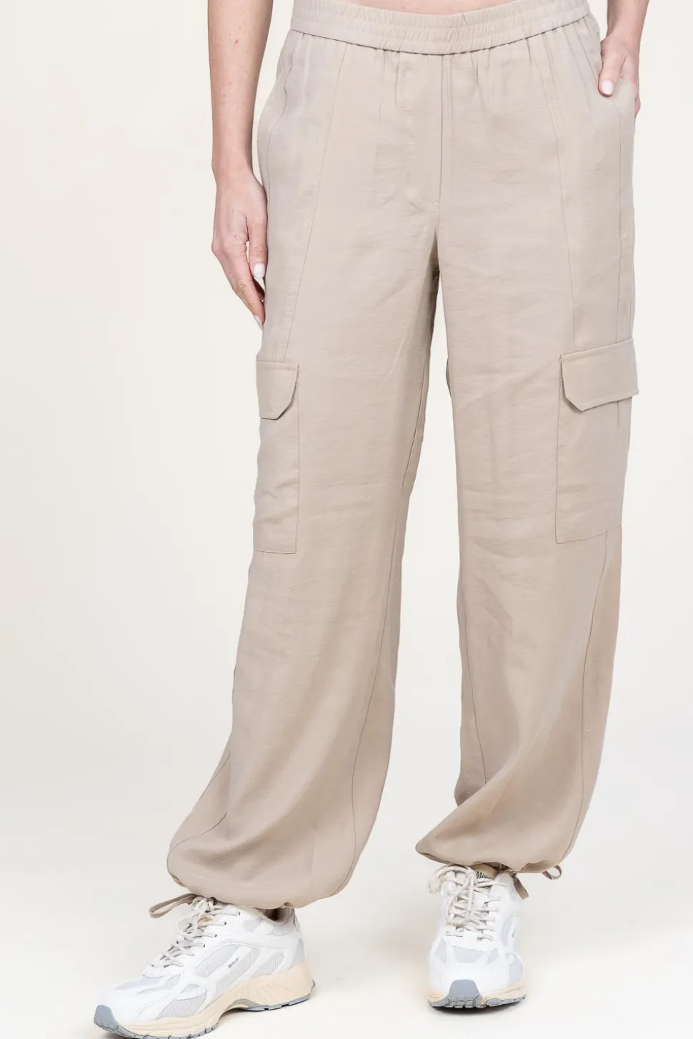 Stretch Linen Mix Trousers Zach | Natural... | Dante 6 | Little Soho
