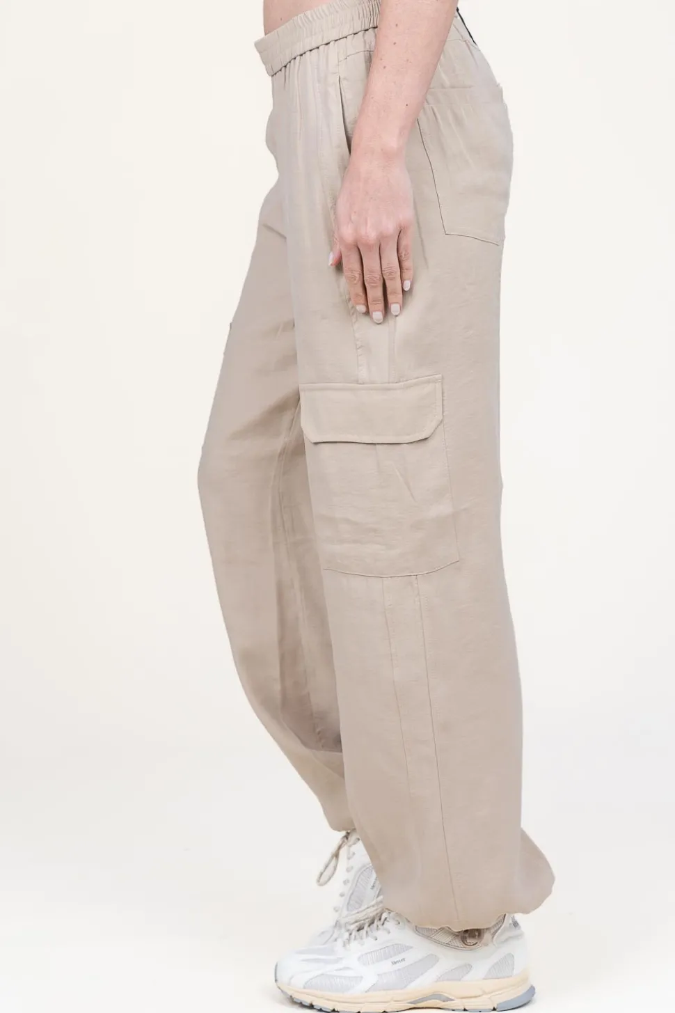 Stretch Linen Mix Trousers Zach | Natural... | Dante 6 | Little Soho
