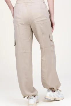 Stretch Linen Mix Trousers Zach | Natural... | Dante 6 | Little Soho