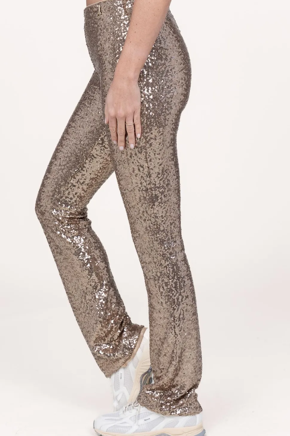 Stretch Pants With Sequins Ella | Gold... | Patrizia Pepe | Little Soho