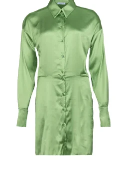 Stretch Satin Dress Josy | Green... | Patrizia Pepe | Little Soho