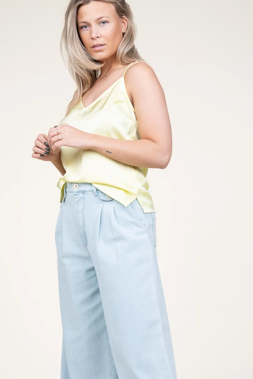 Stretch Satin Top Obu | Yellow... | Dante 6 | Little Soho