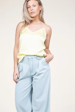 Stretch Satin Top Obu | Yellow... | Dante 6 | Little Soho