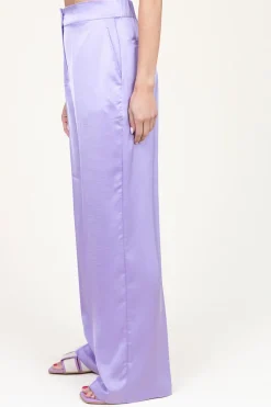 Stretch Satin Trousers Cheers | Purple... | Dante 6 | Little Soho