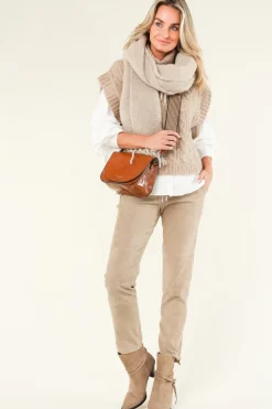 Stretch Suede Jogger Noami | Taupe... | Studio Ar | Little Soho