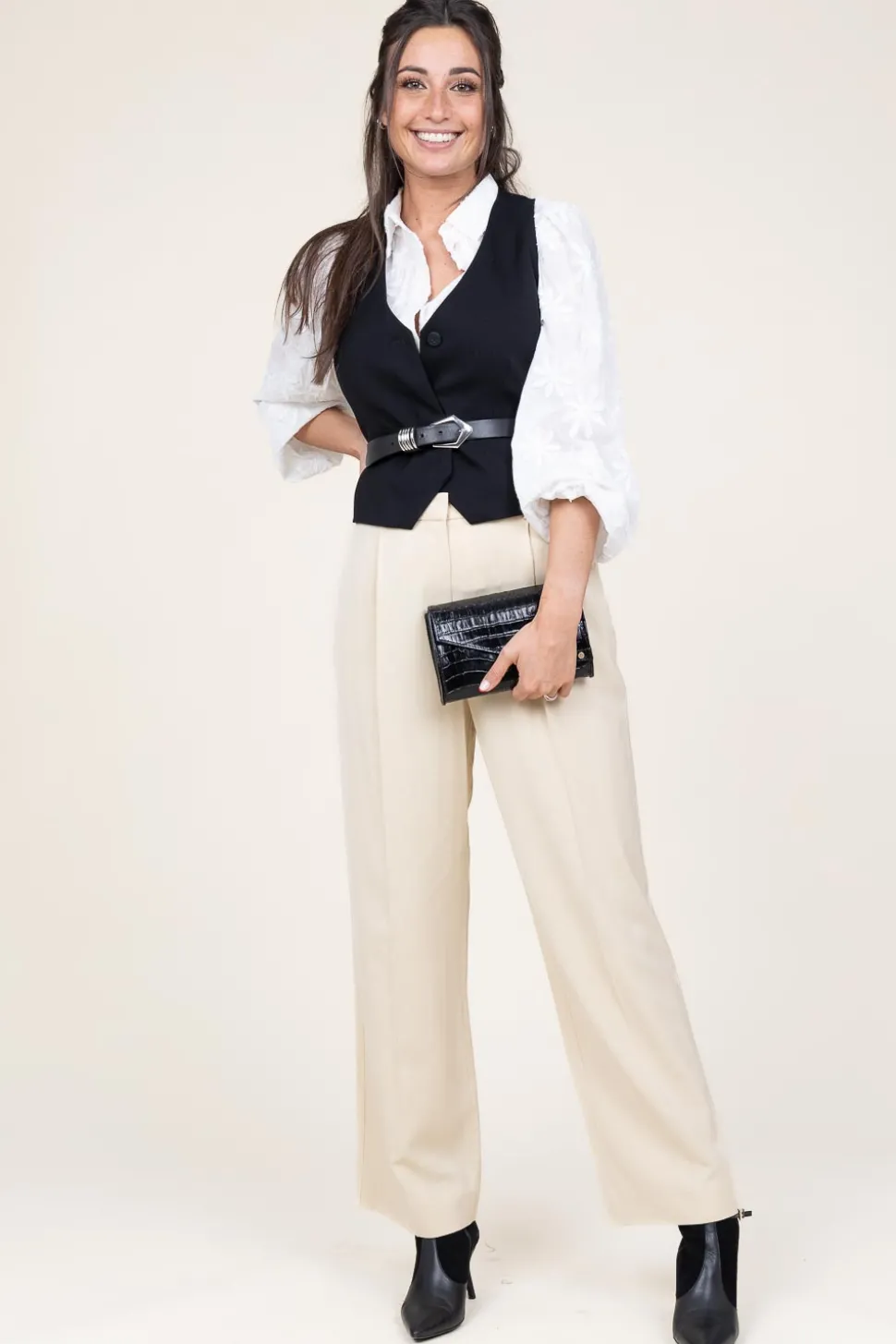 Stretch Trousers Gona | Natural... | Ba&Sh | Little Soho