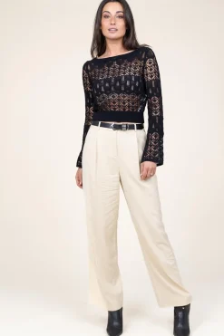 Stretch Trousers Gona | Natural... | Ba&Sh | Little Soho