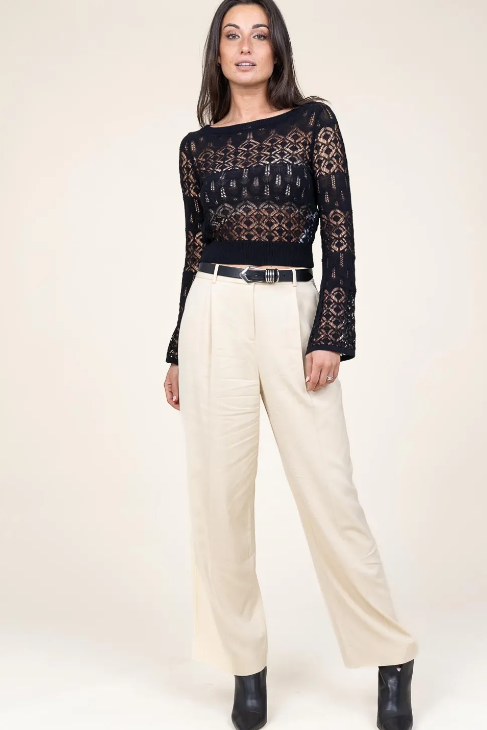 Stretch Trousers Gona | Natural... | Ba&Sh | Little Soho
