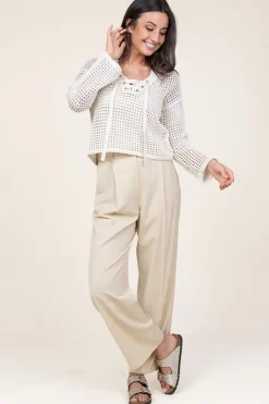 Stretch Trousers Gona | Natural... | Ba&Sh | Little Soho