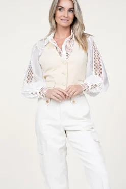 Stretch Waistcoat Good | Natural... | Ba&Sh | Little Soho