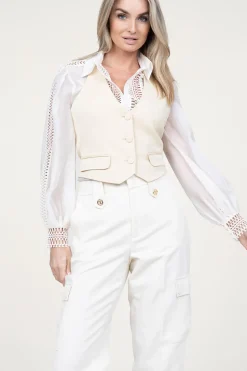 Stretch Waistcoat Good | Natural... | Ba&Sh | Little Soho
