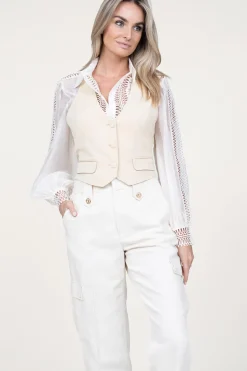 Stretch Waistcoat Good | Natural... | Ba&Sh | Little Soho