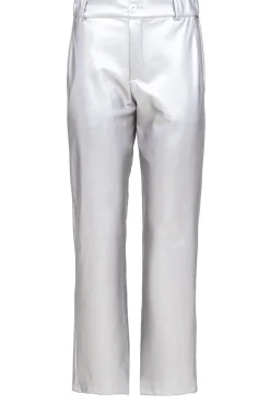 Stretchy Metallic Pants Great | Silver... | D-Etoiles Casiope | Little Soho