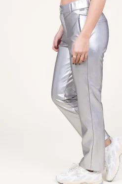 Stretchy Metallic Pants Great | Silver... | D-Etoiles Casiope | Little Soho