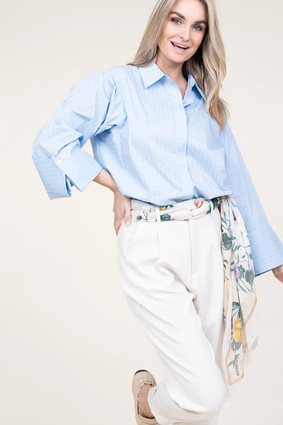 Striped Blouse Elda | Blue... | Aaiko | Little Soho