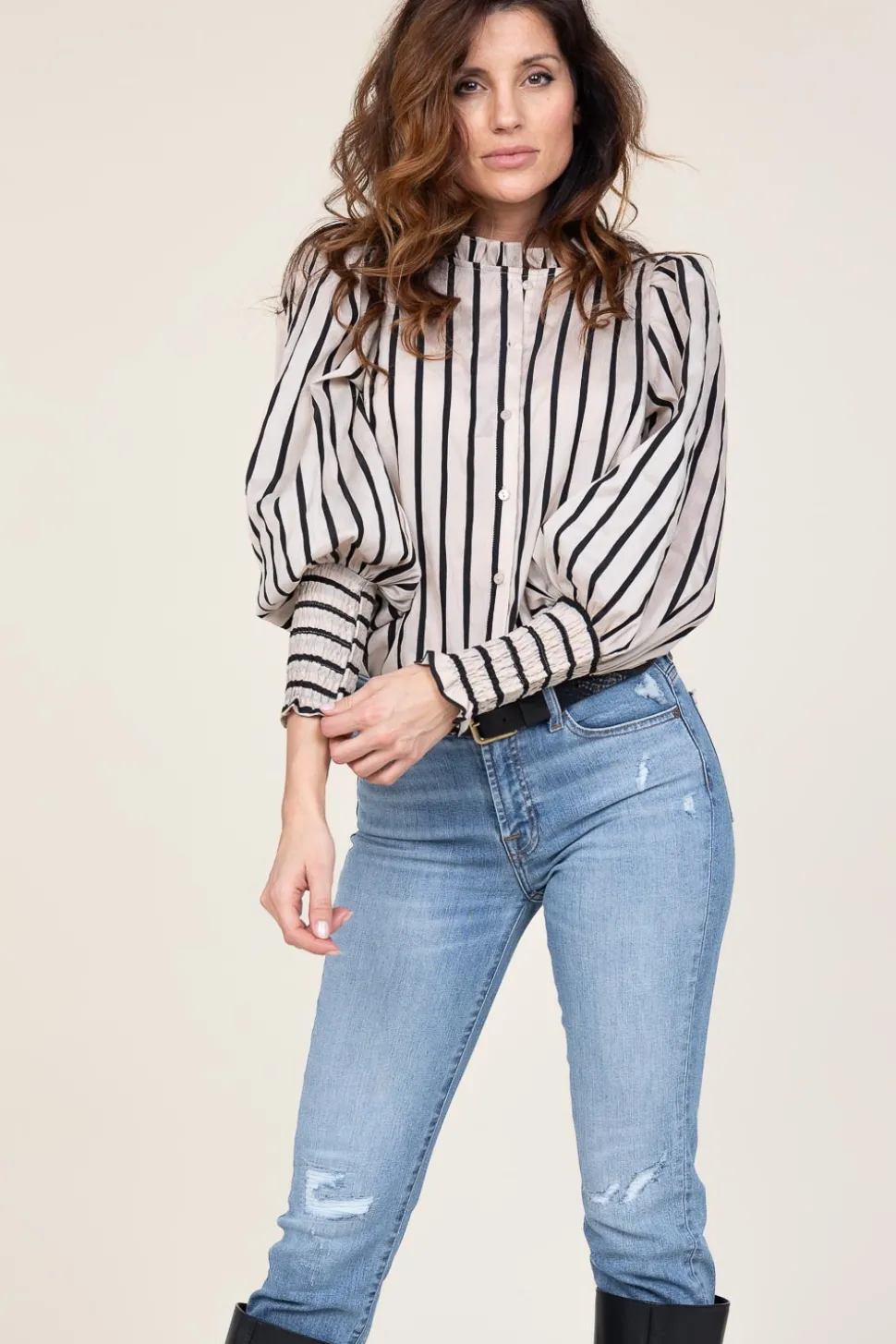 Striped Blouse Sadie | Natural... | Co'Couture | Little Soho