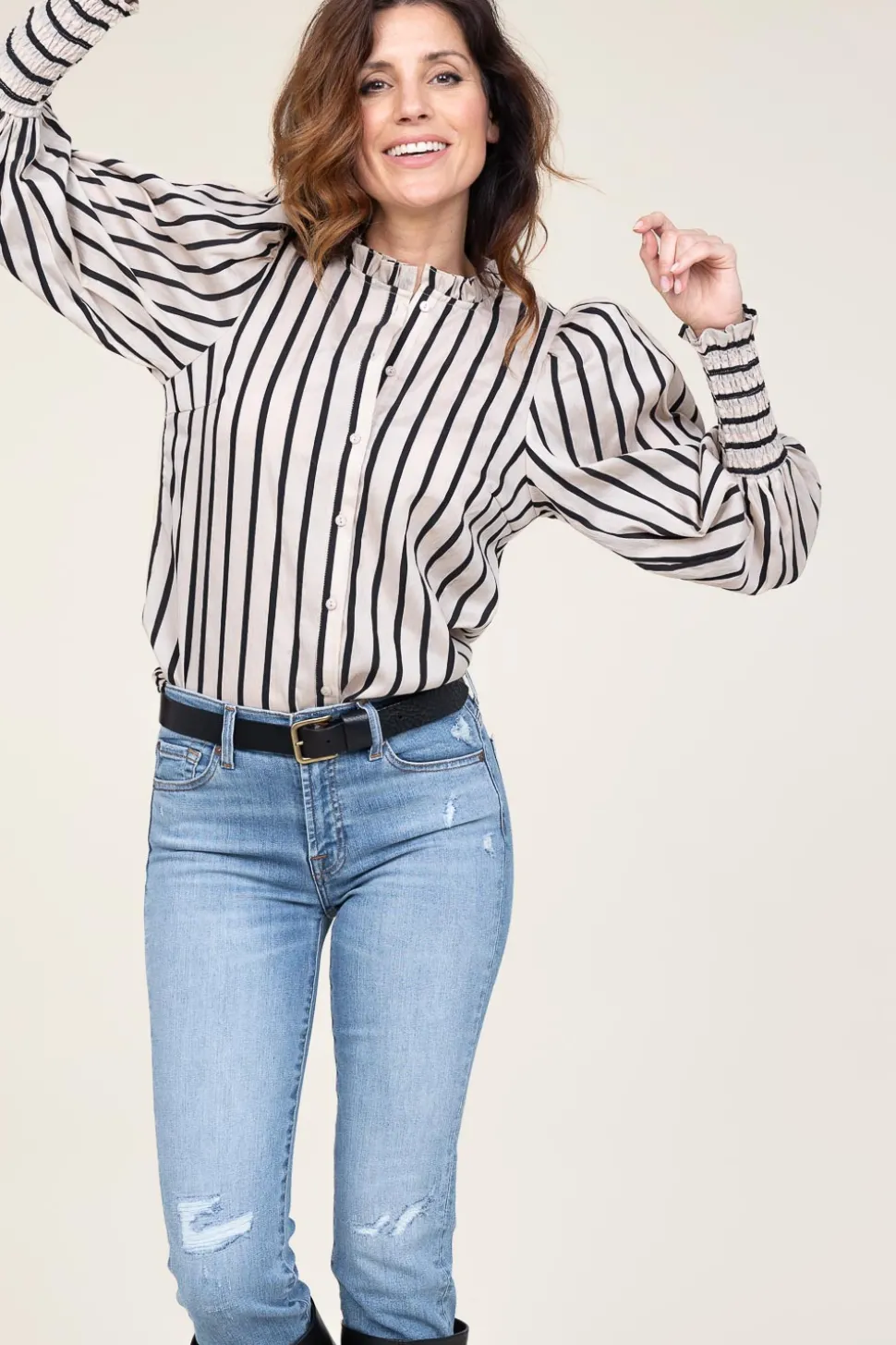 Striped Blouse Sadie | Natural... | Co'Couture | Little Soho