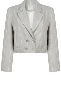 Striped Cropped Blazer Mille | Grey... | Aaiko | Little Soho