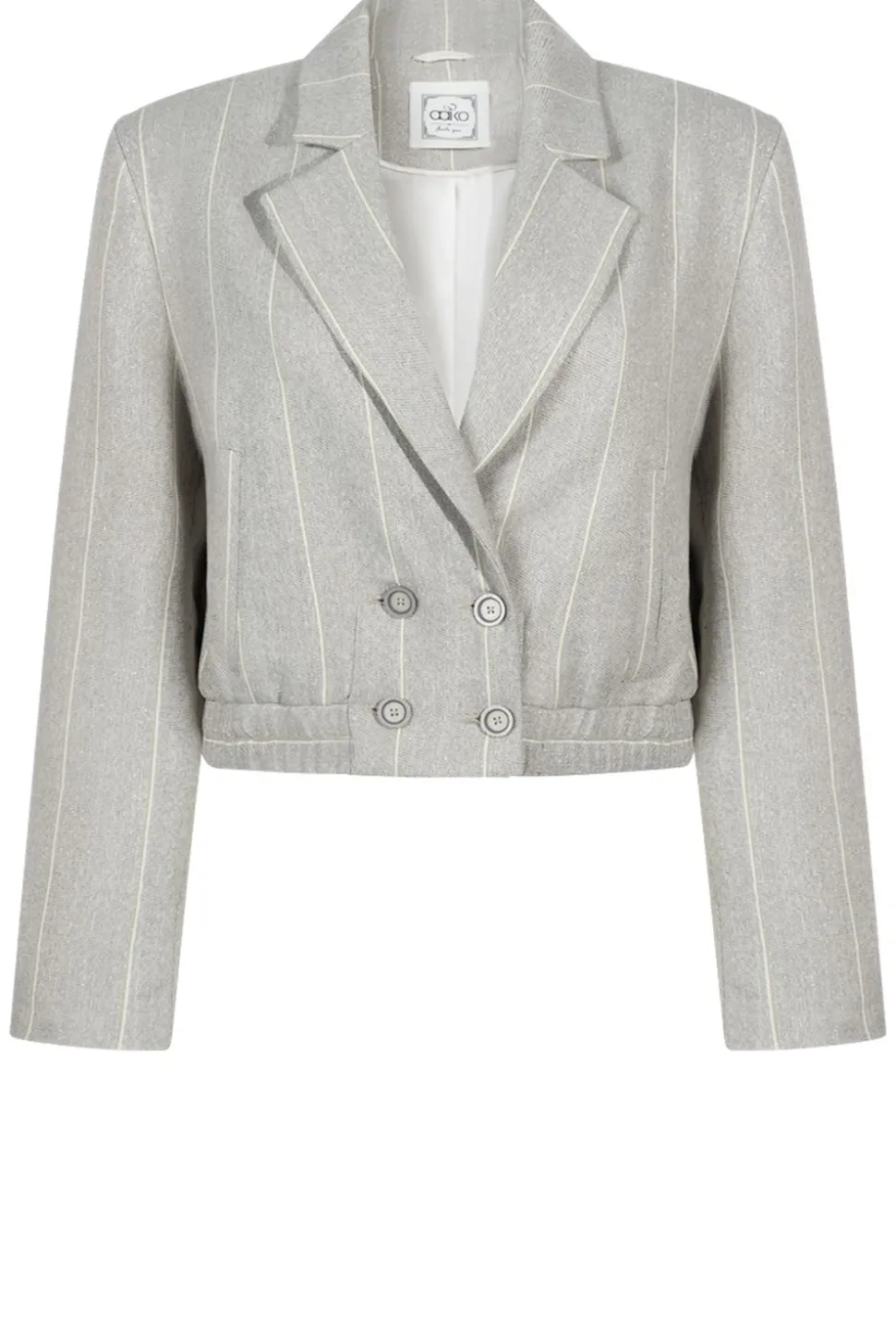 Striped Cropped Blazer Mille | Grey... | Aaiko | Little Soho