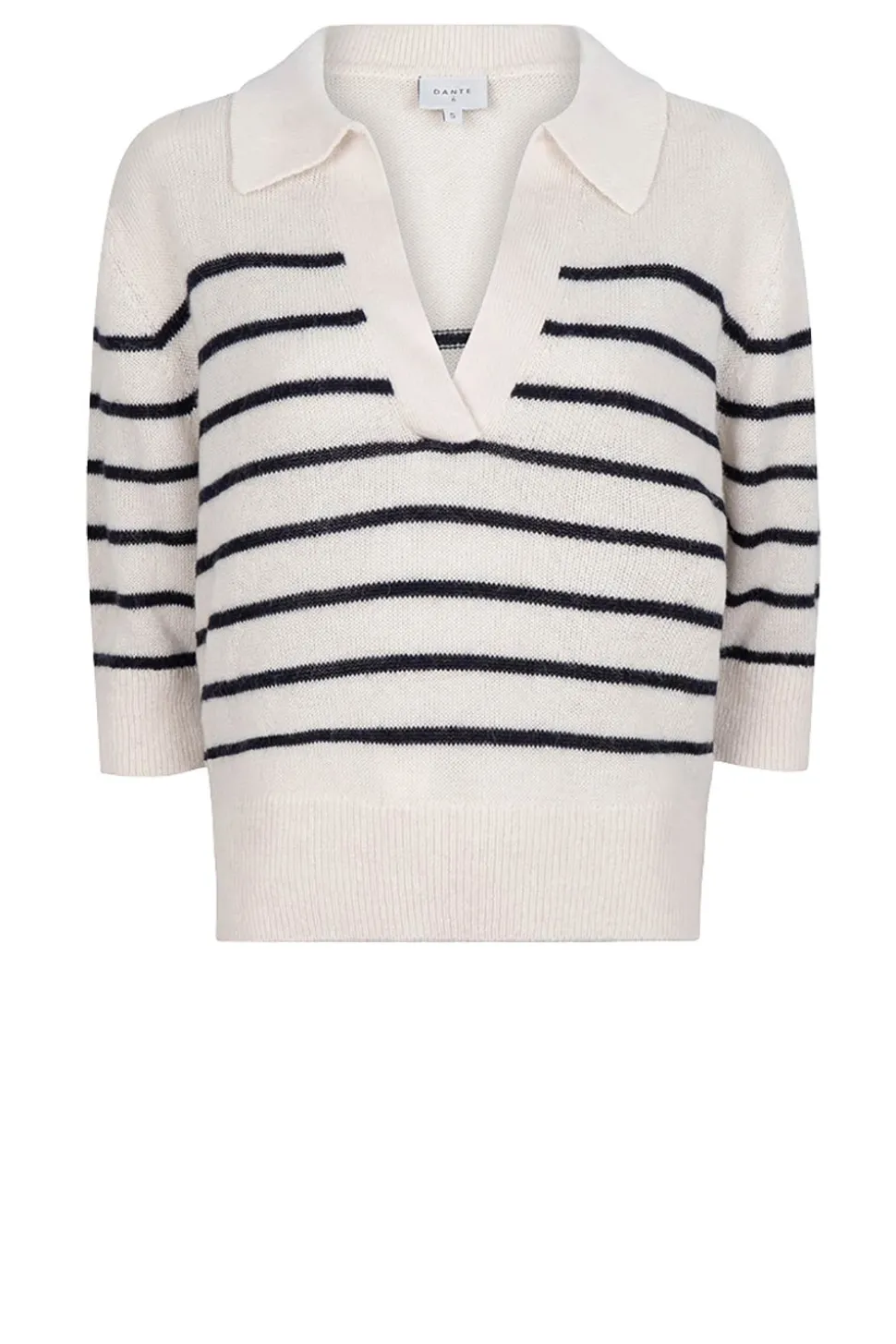 Striped Soft Sweater Jackey | Natural... | Dante 6 | Little Soho