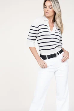 Striped Soft Sweater Jackey | Natural... | Dante 6 | Little Soho