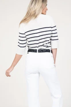 Striped Soft Sweater Jackey | Natural... | Dante 6 | Little Soho