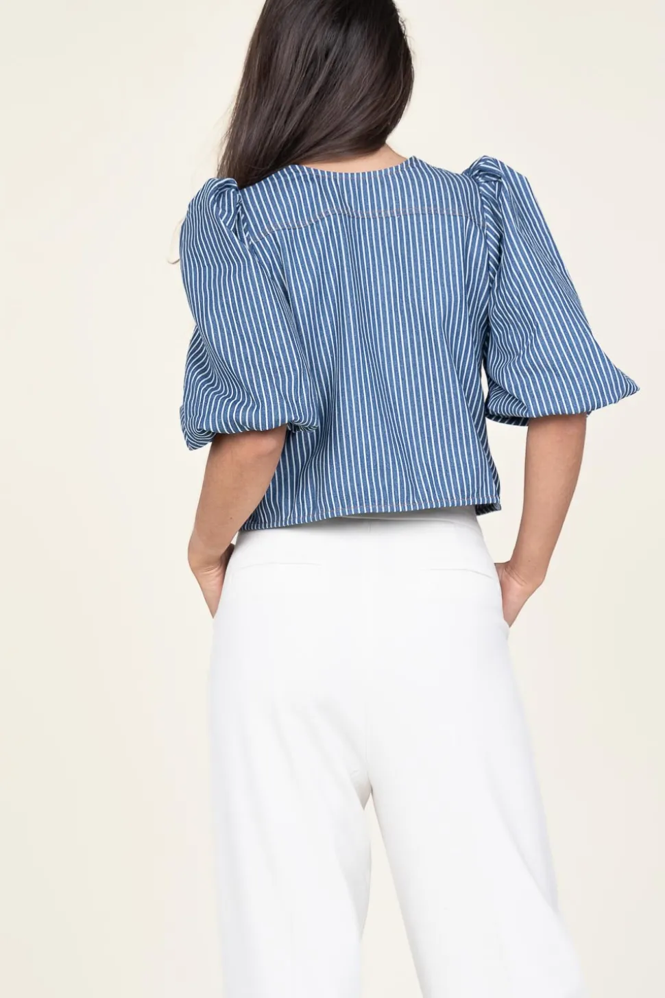 Striped Top With Bow Details Billy | Blue... | Co'Couture | Little Soho