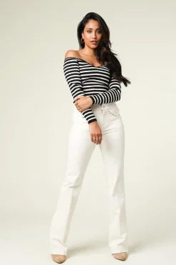 Striped Tricot Top Owais | Black & White... | Ba&Sh | Little Soho